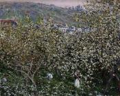 克劳德莫奈 - Vetheuil, Flowering Plum Trees